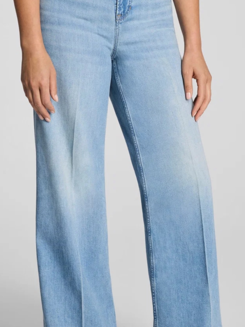 SPANX 360 lightweight Light Blue Wide-Leg High-Rise Jeans